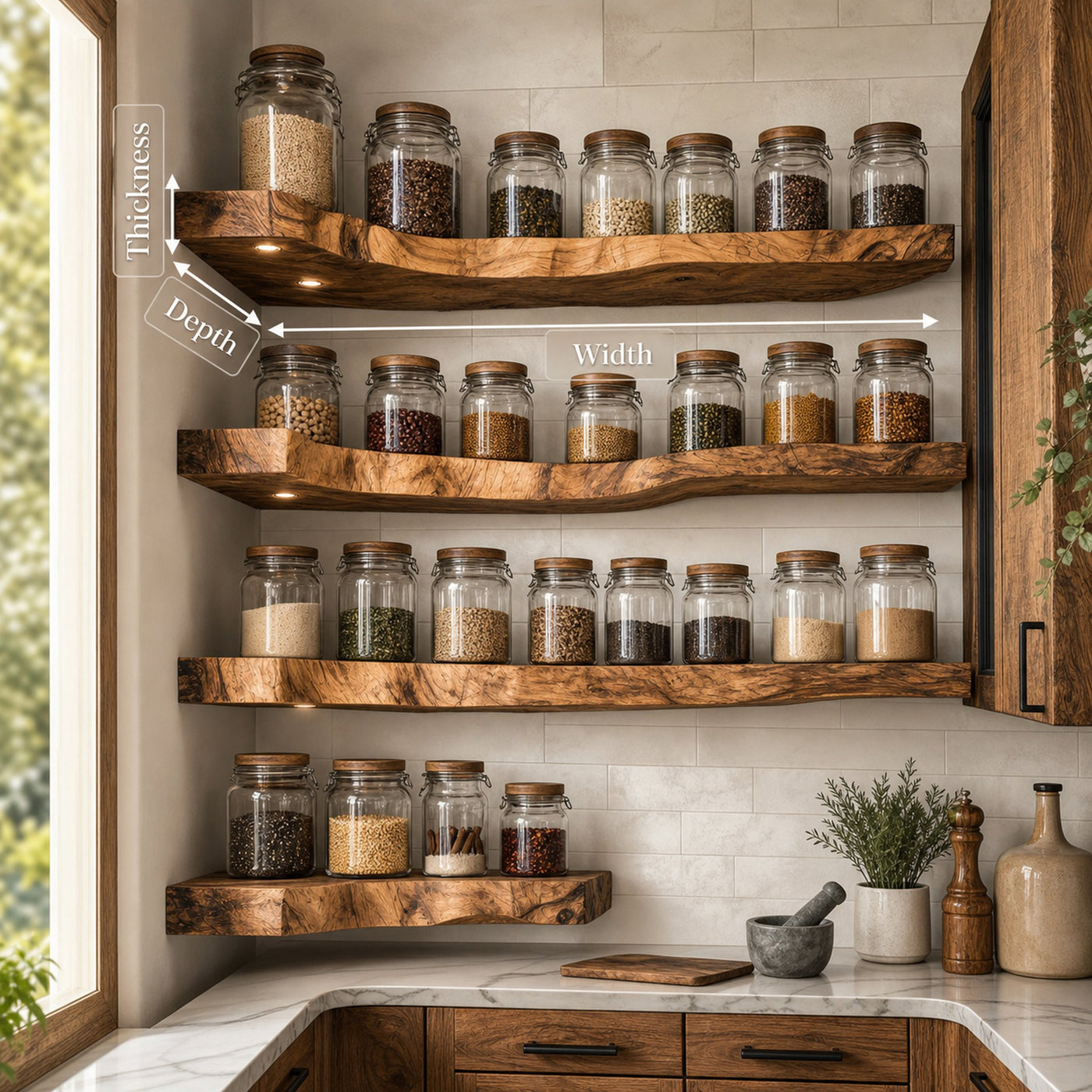 Rustic Handmade Spice Storage Rack For Kitchen Wall - product view 8