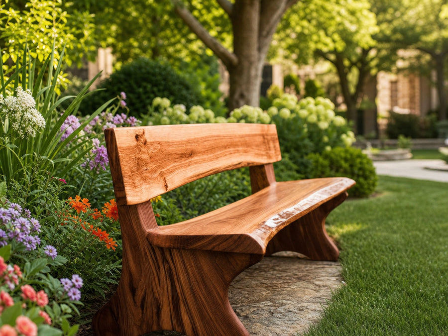 Rustic Interior Style Live Edge Handcrafted Bench For Outdoor And Hallway Seating