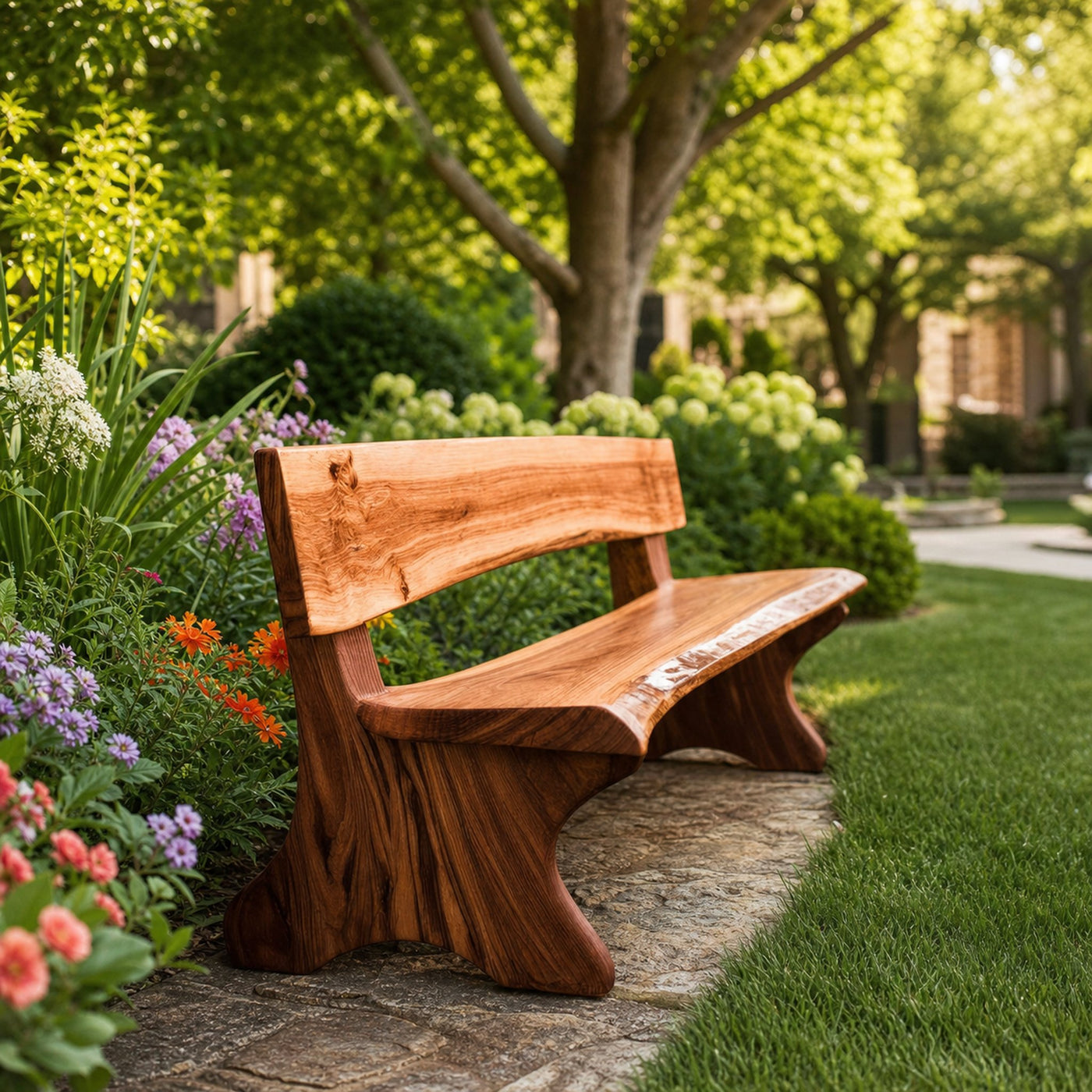 Rustic Interior Style Live Edge Handcrafted Bench For Outdoor And Hallway Seating