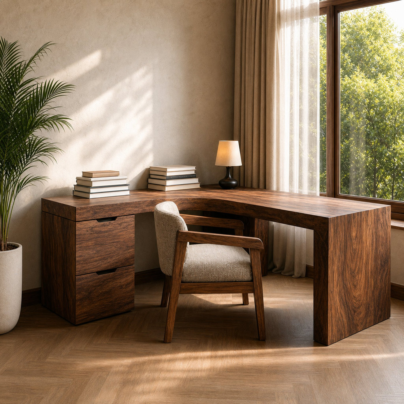 Rustic L Shaped Corner Desk For Home Office