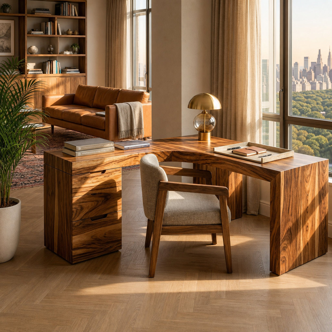 Rustic L Shaped Corner Desk For Home Office - product view 6
