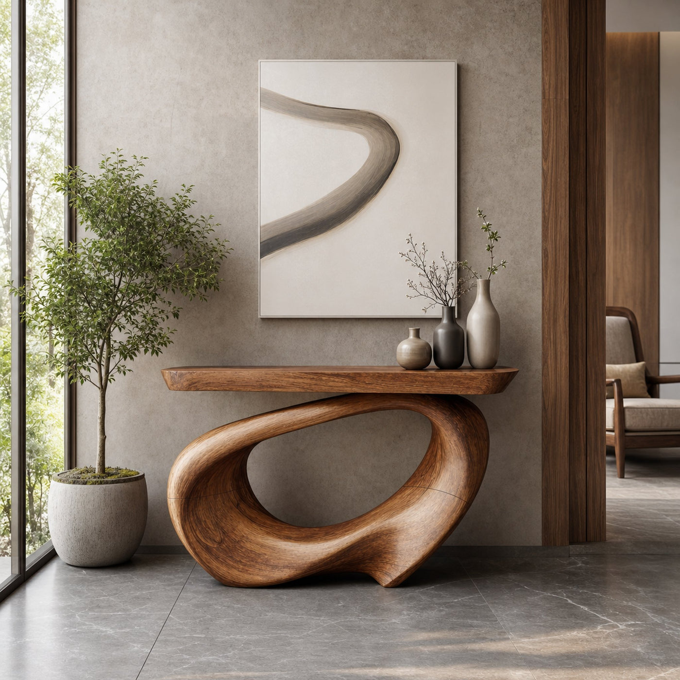 Rustic Live Edge Console Table Entryway Design
