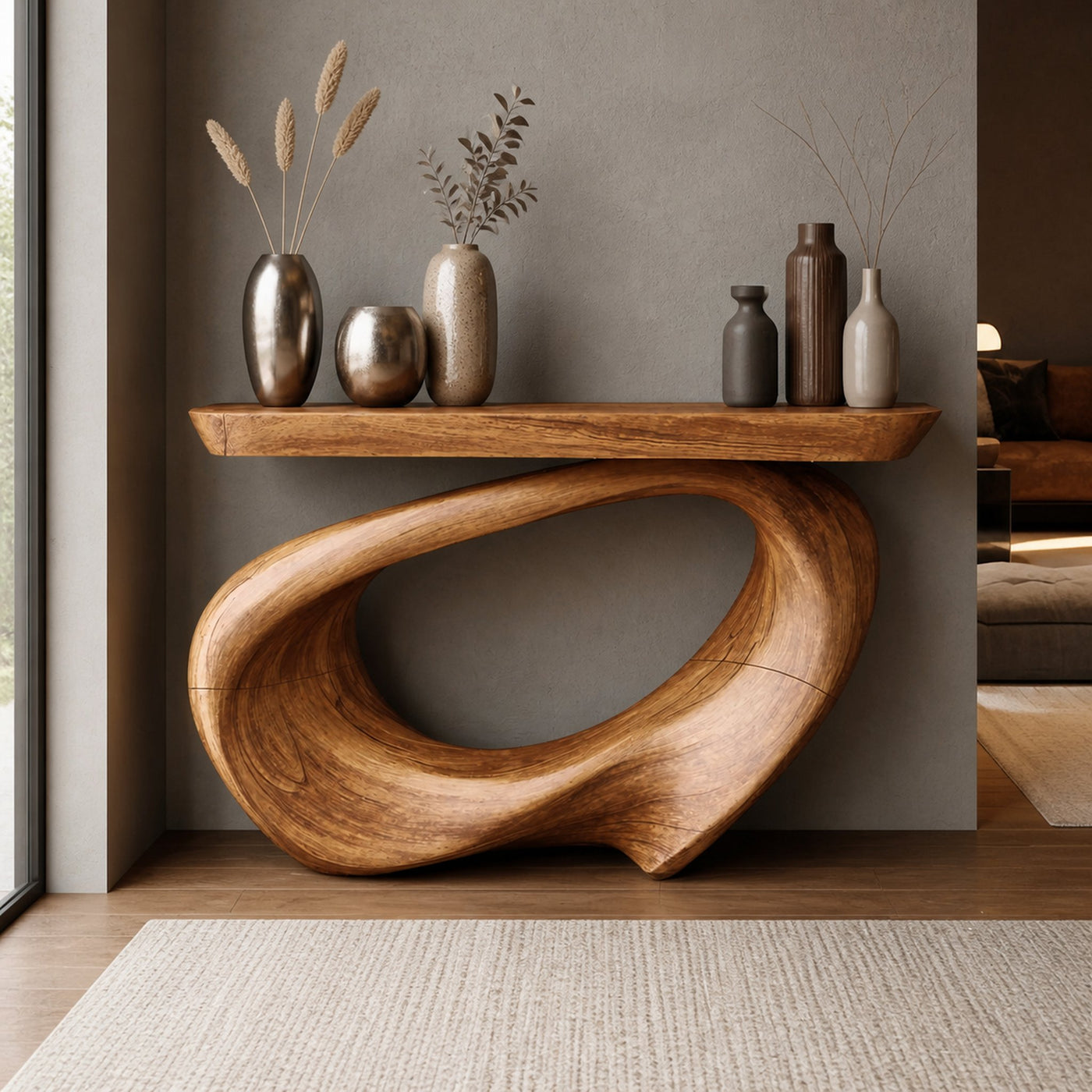 Rustic Live Edge Console Table Entryway Design - product view 6