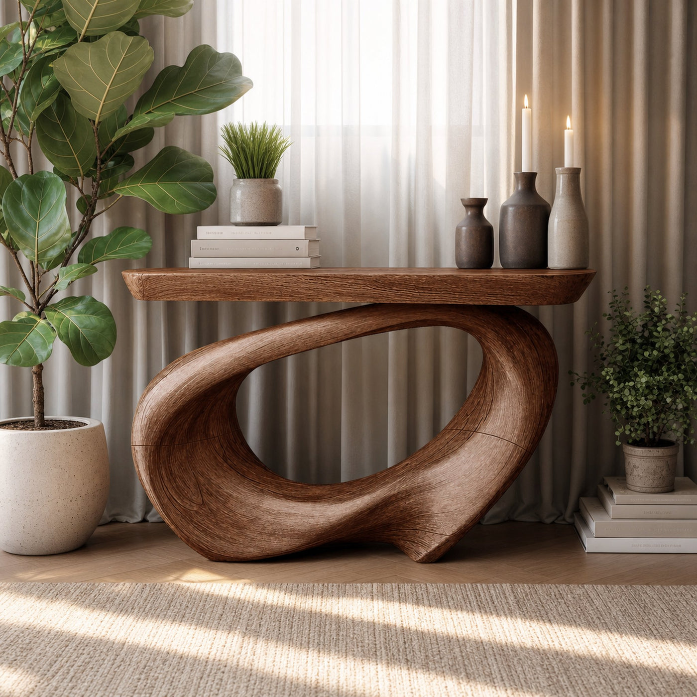 Rustic Live Edge Console Table Entryway Design - product view 7