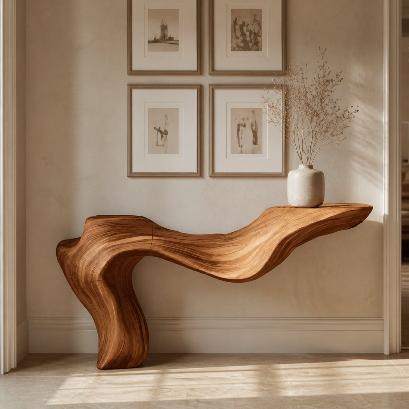 Rustic Live Edge Console Table for Entryway Design Ideas - product view 6