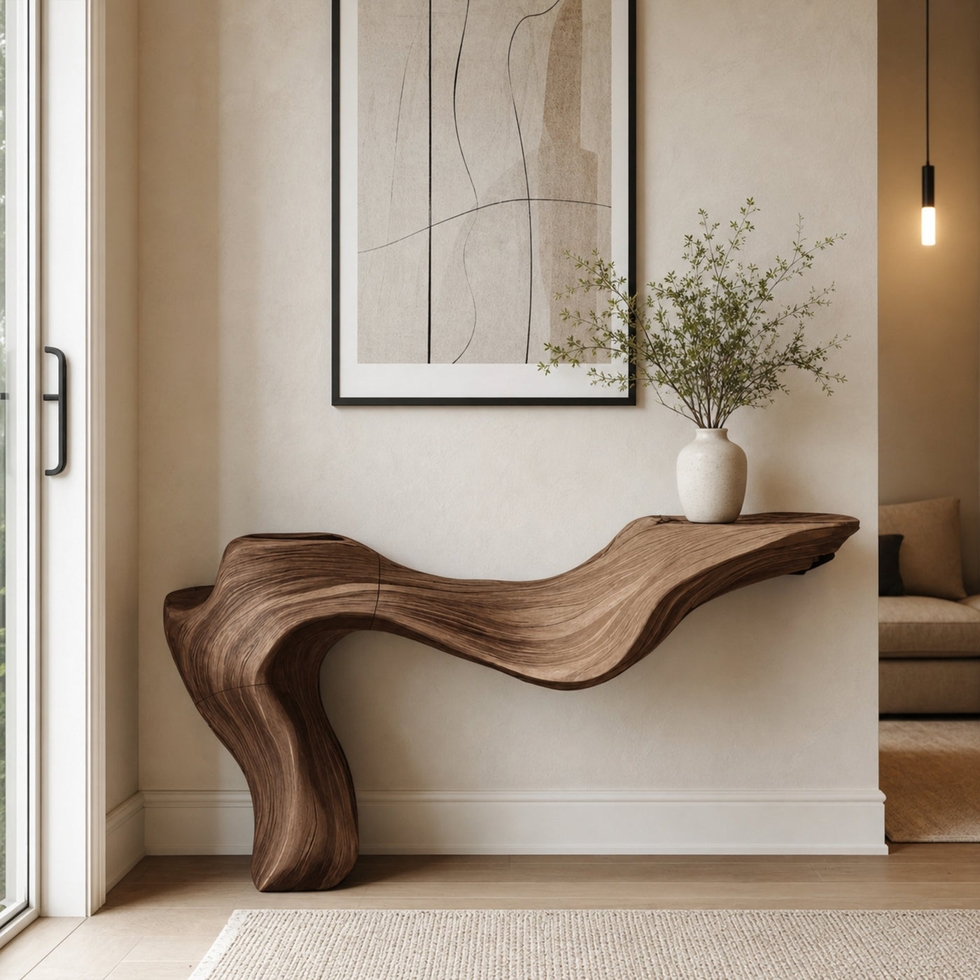 Rustic Live Edge Console Table for Entryway Design Ideas - product view 7