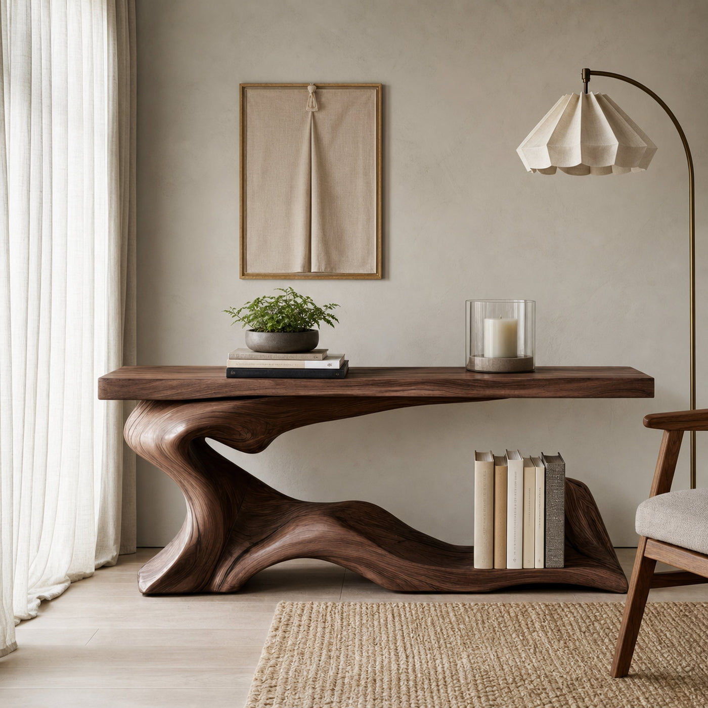 Rustic Live Edge Desk Entryway Design - product view 7