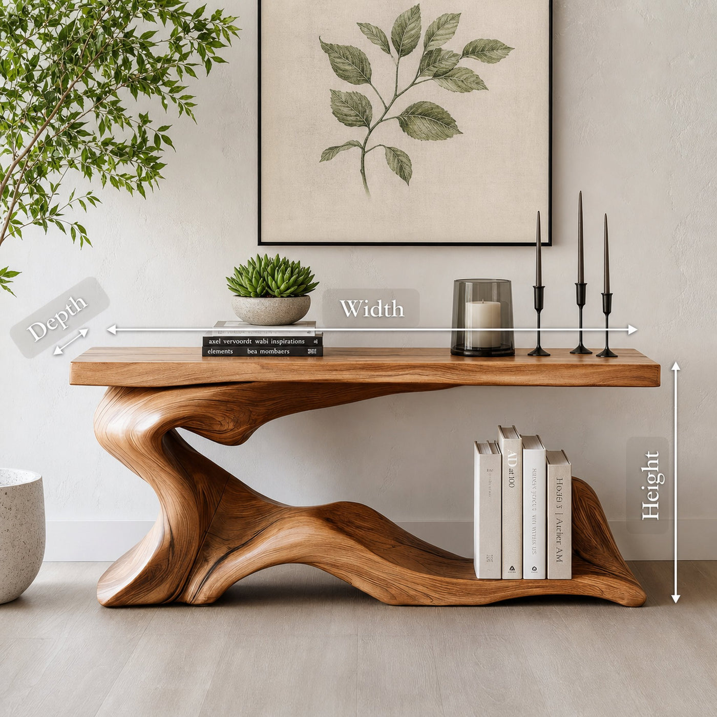 Rustic Live Edge Desk Entryway Design - product view 8