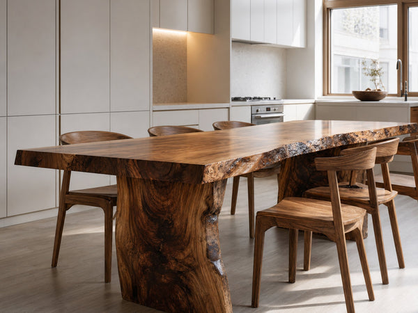 Rustic Live Edge Dining Table For Dining Area