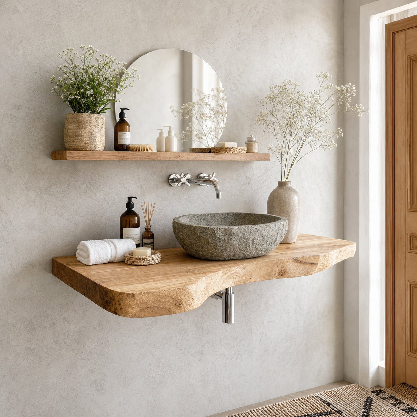 Rustic Live Edge Vanity For Modern Bathroom Designs