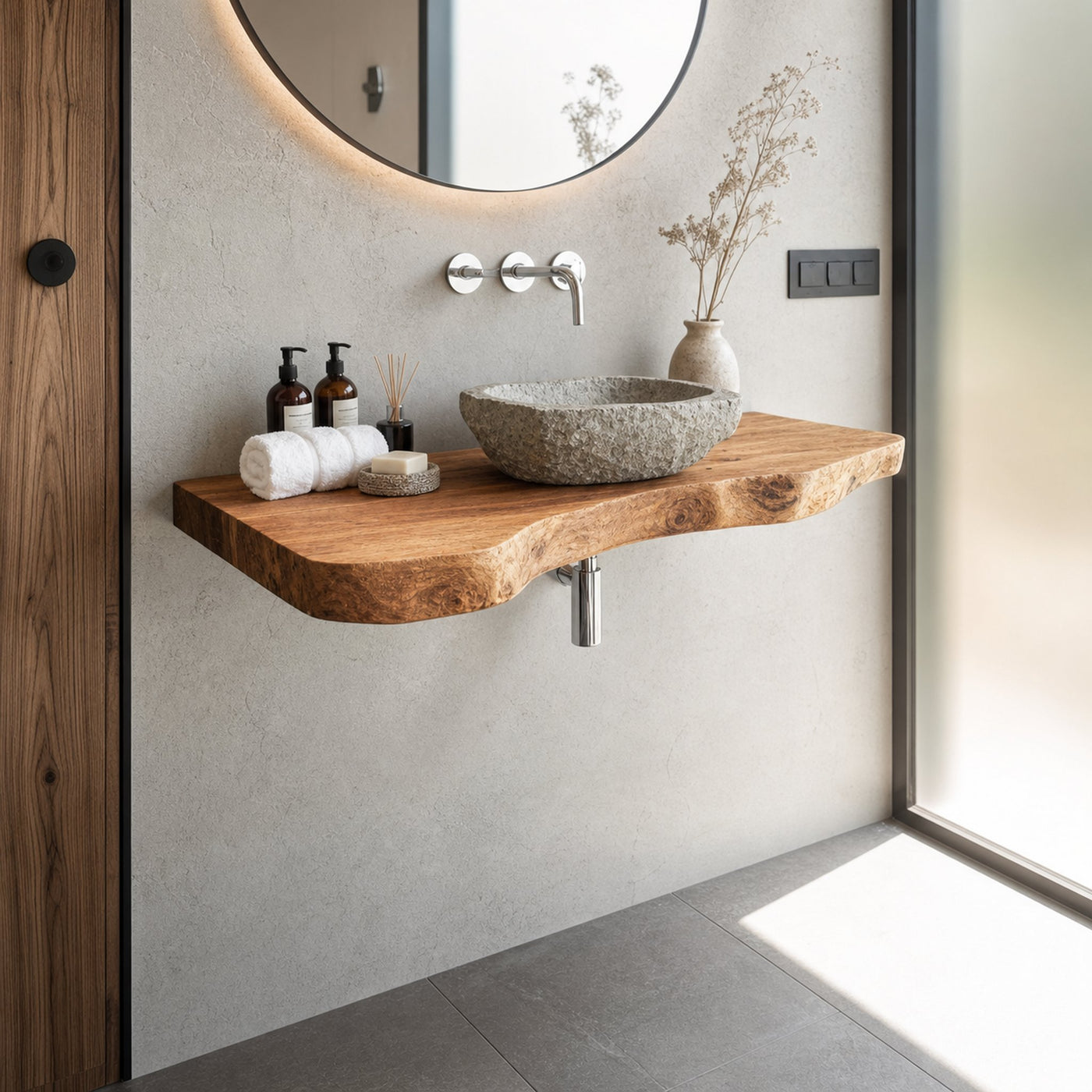 Rustic Live Edge Vanity For Modern Bathroom Designs - product view 6