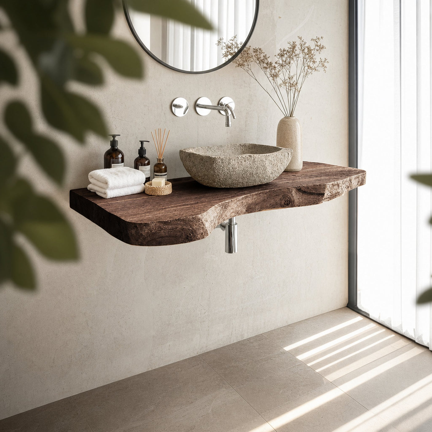 Rustic Live Edge Vanity For Modern Bathroom Designs - product view 7