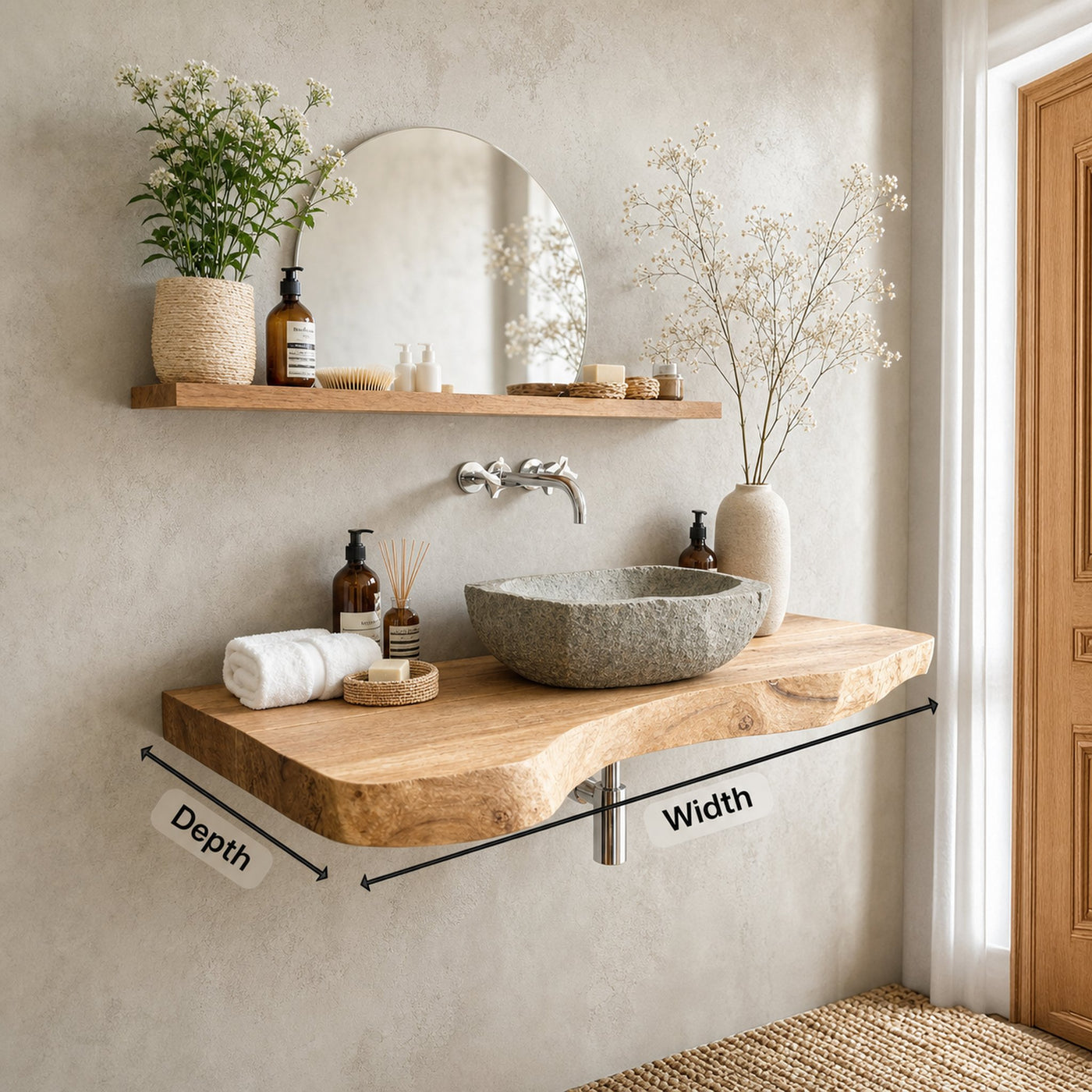 Rustic Live Edge Vanity For Modern Bathroom Designs - product view 8