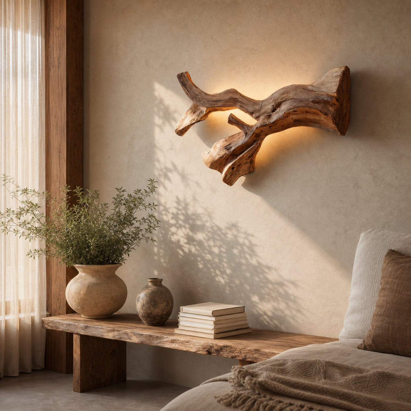 Rustic Natural Wall Lamp For Hallway