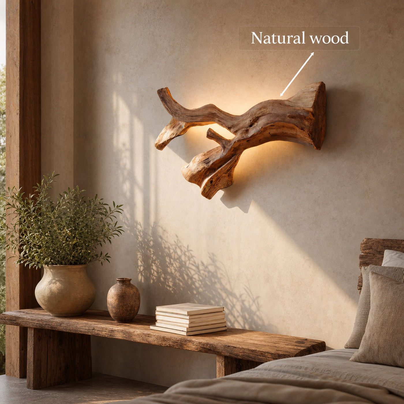 Rustic Natural Wall Lamp For Hallway - product view 6