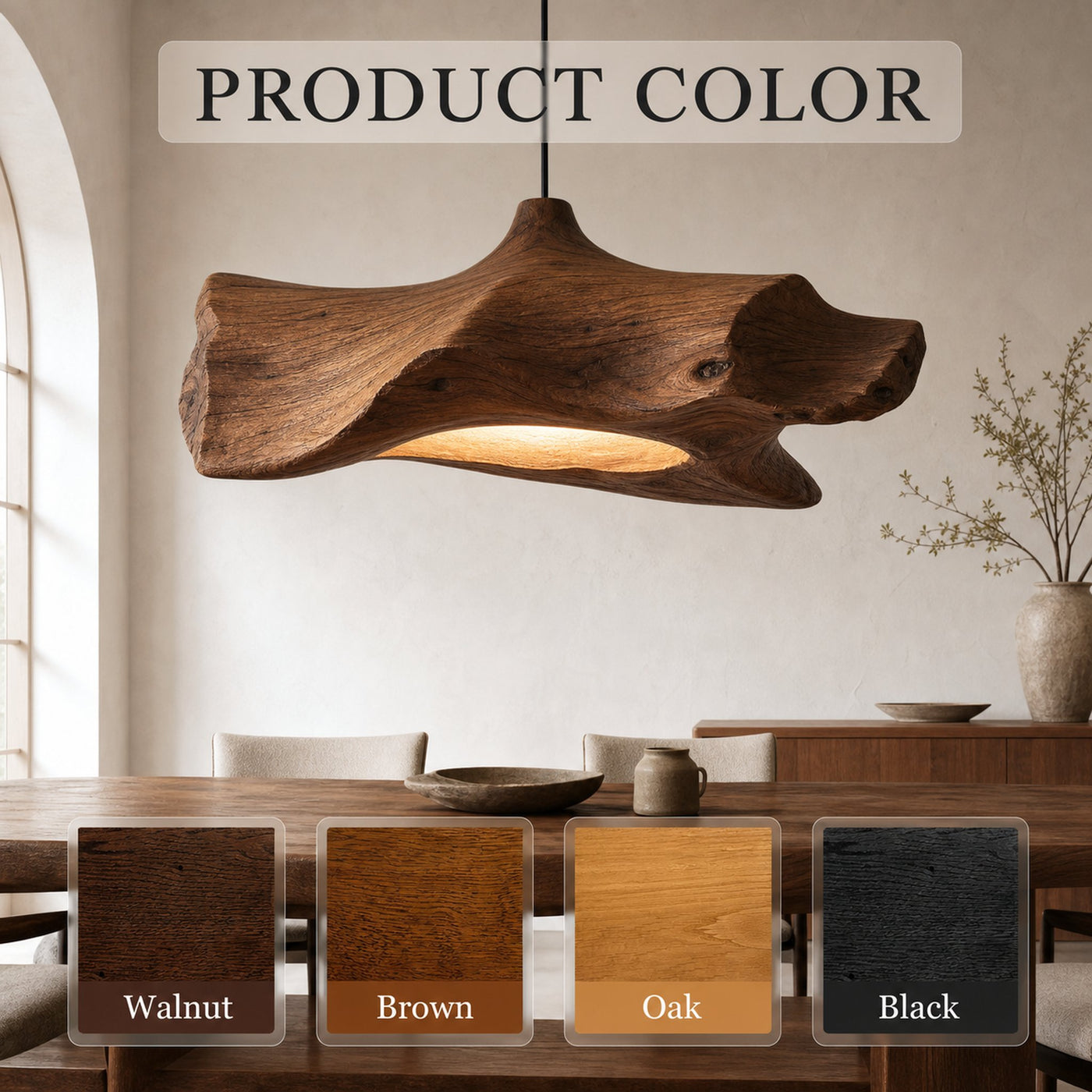 Rustic Organic Pendant Light For Dining Room - product view 7