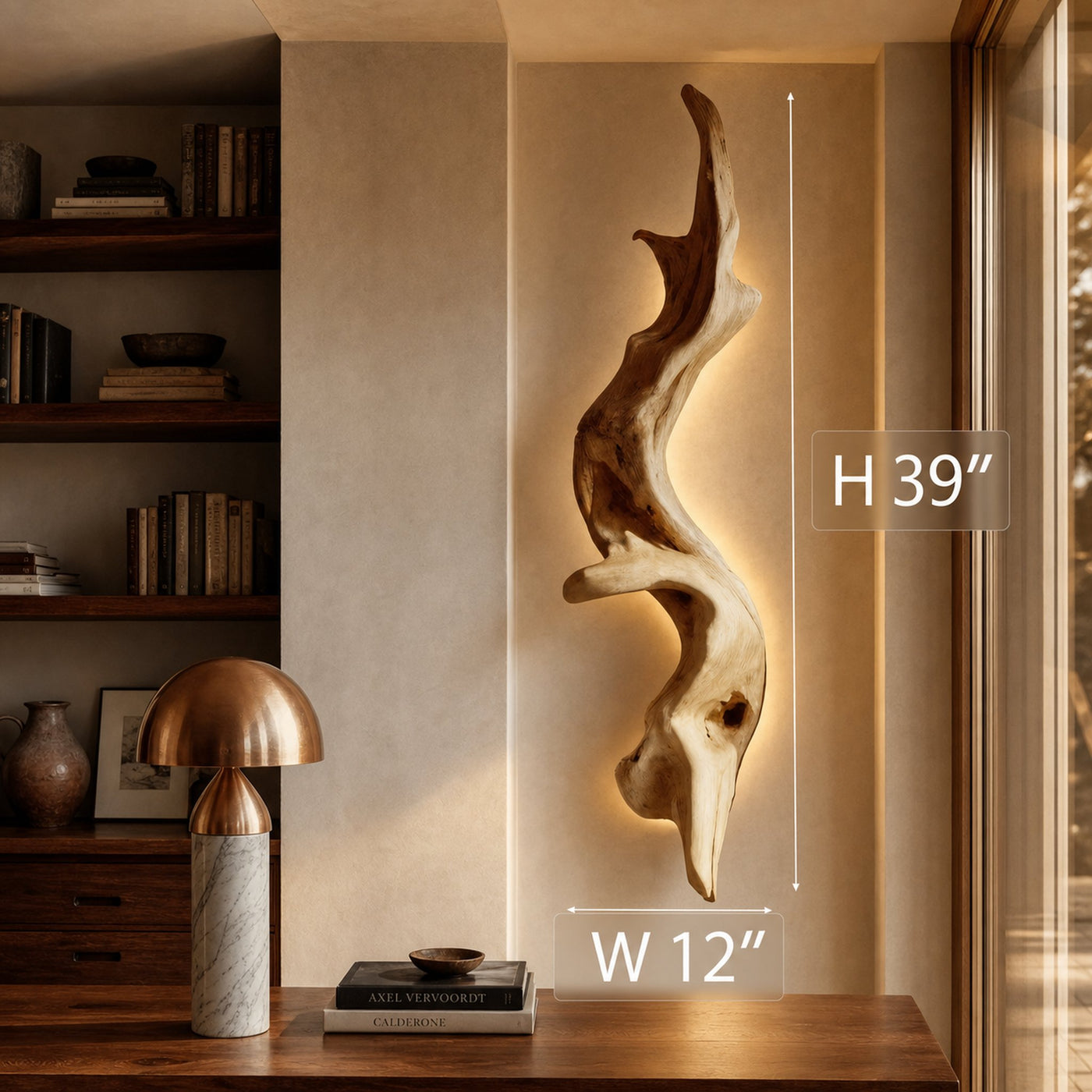 Rustic Organic Wall Lamp Sculpture For Living Room - product view 7