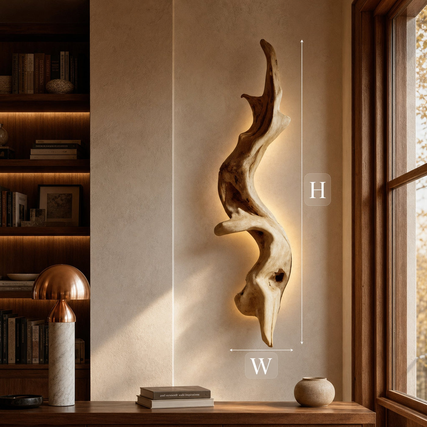 Rustic Organic Wall Lamp Sculpture For Living Room - product view 8