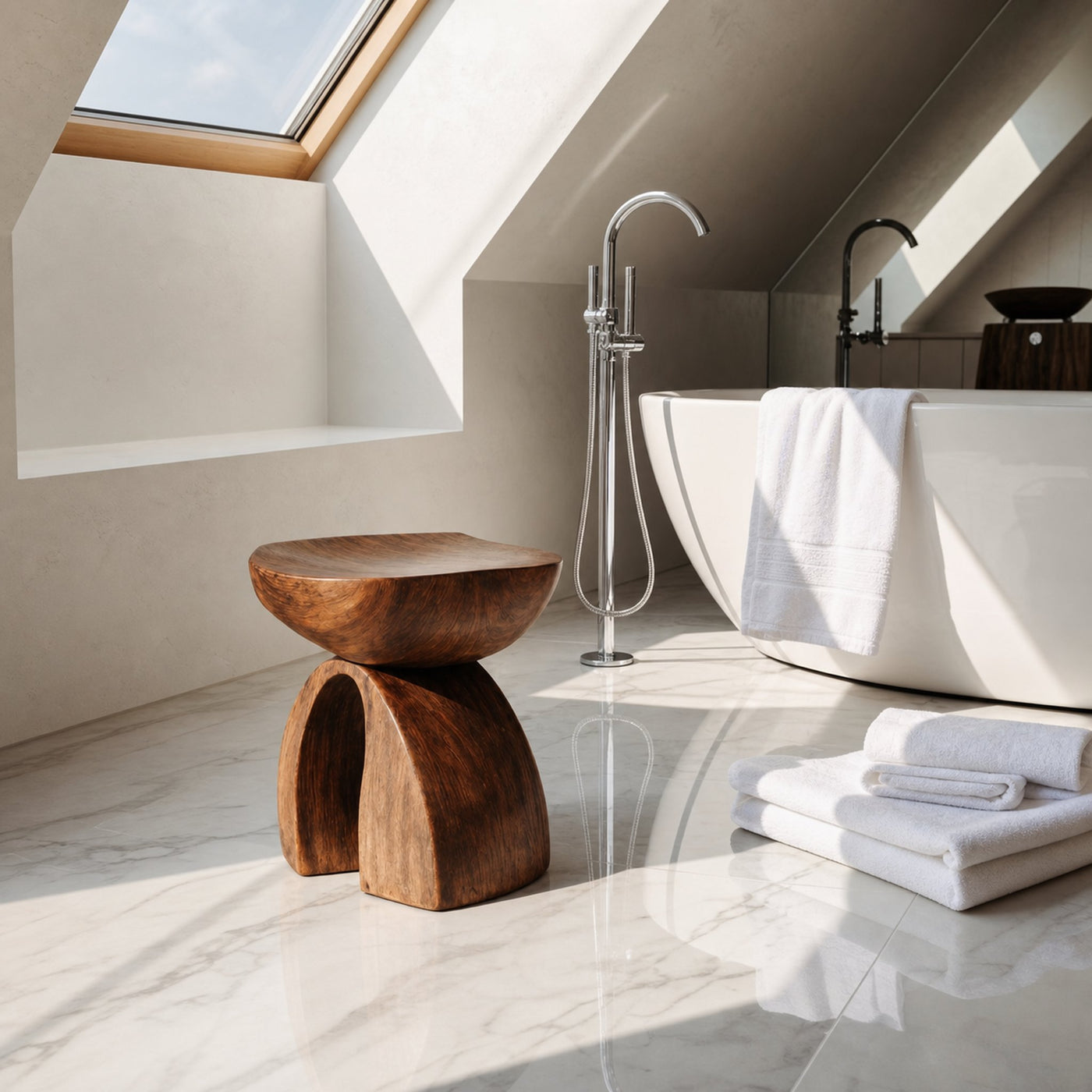 Rustic Shower Bench For Bathroom Seating And Decor - product view 6