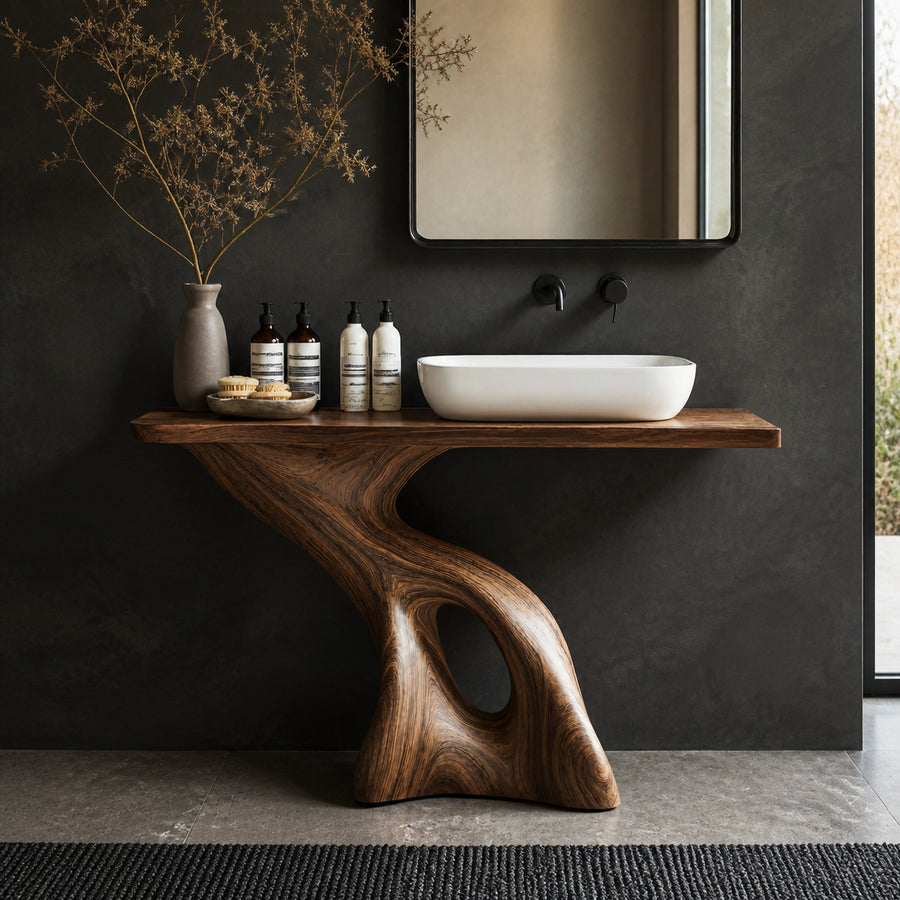 Rustic Solid Vanity For Vintage Bathroom Styling