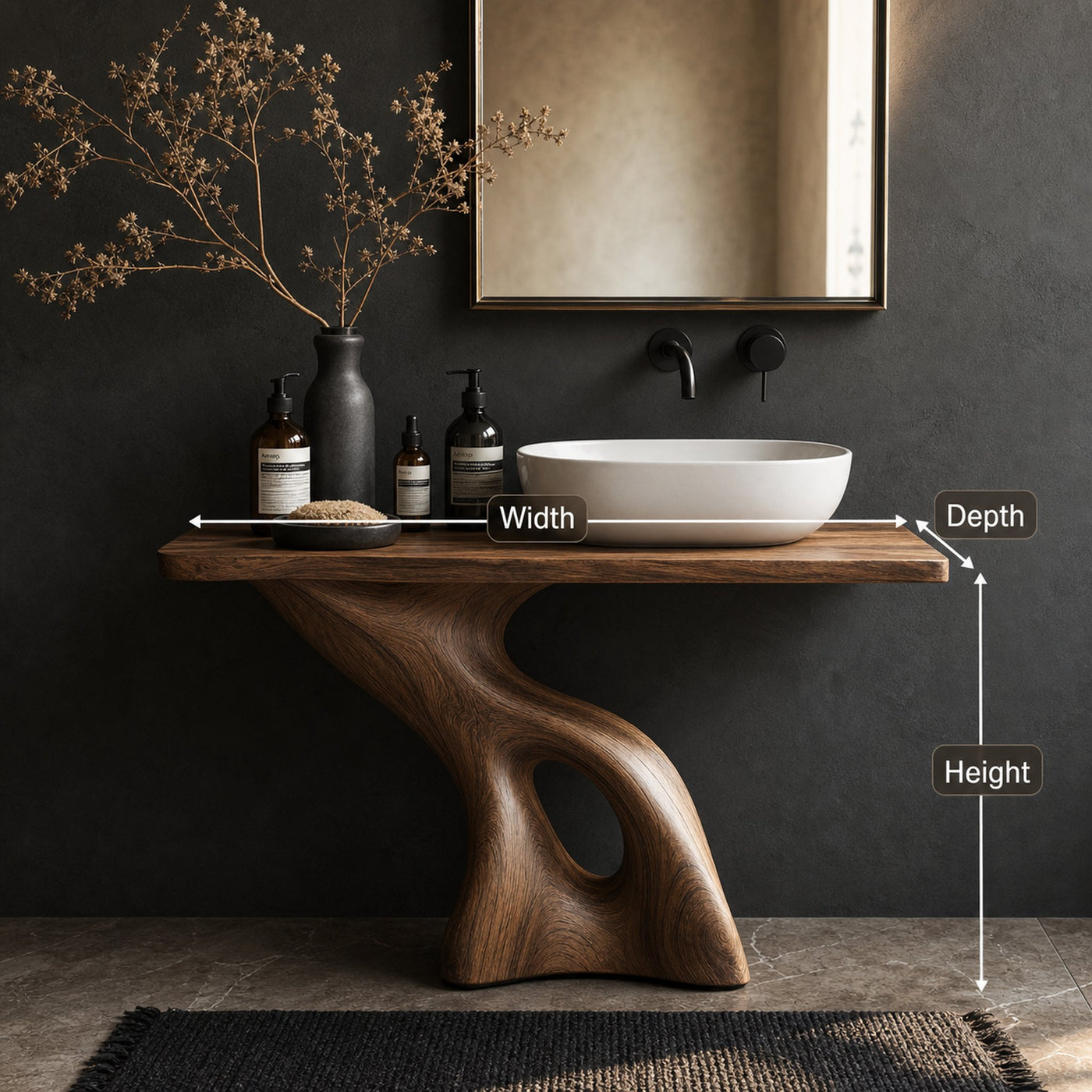 Rustic Solid Vanity For Vintage Bathroom Styling - product view 7
