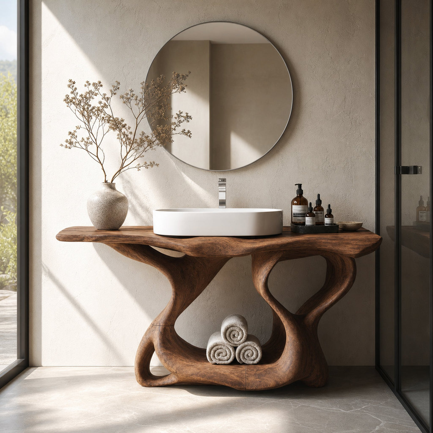 Rustic Solid Wood Vanity For Bathroom Furniture Decor - product view 6