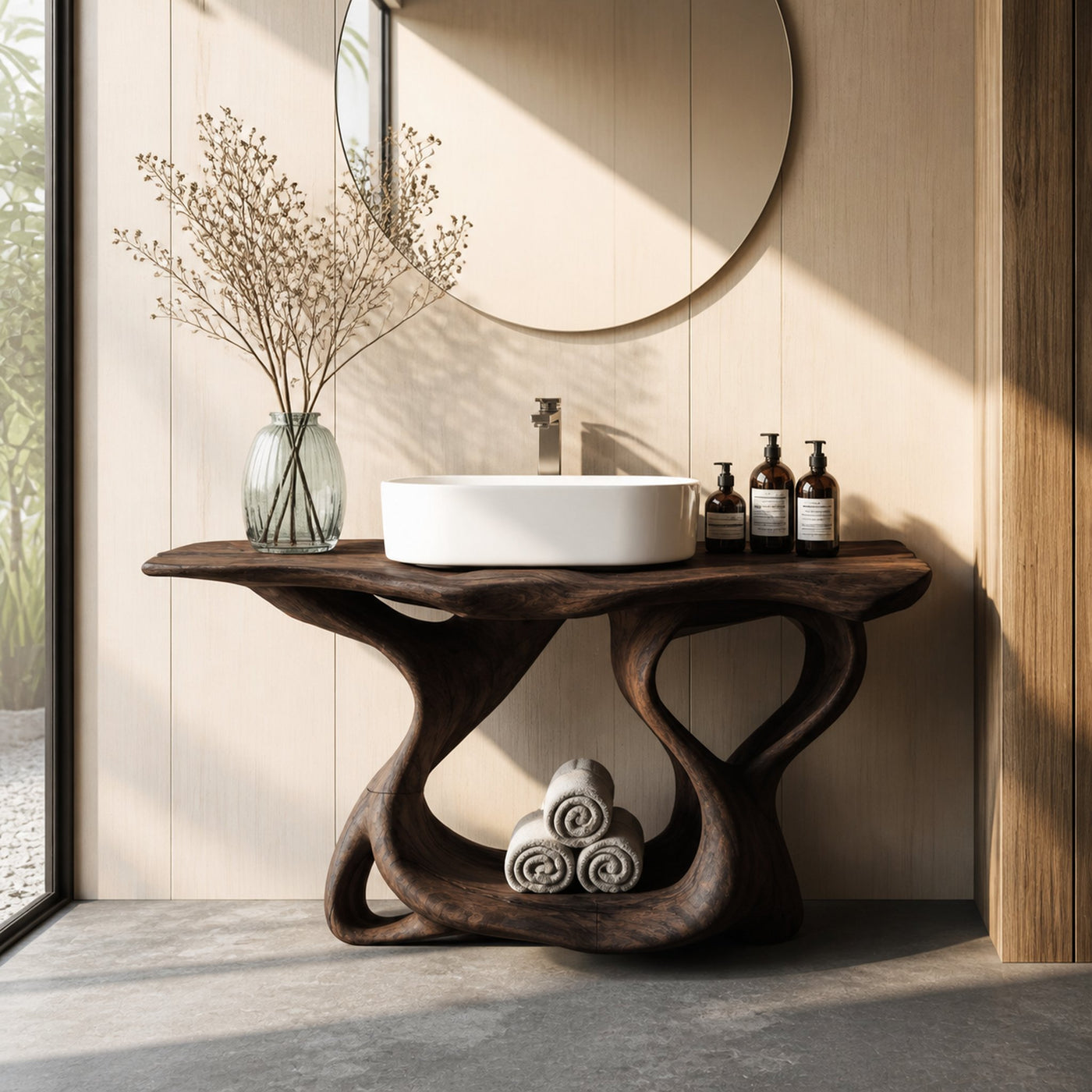 Rustic Solid Wood Vanity For Bathroom Furniture Decor - product view 7
