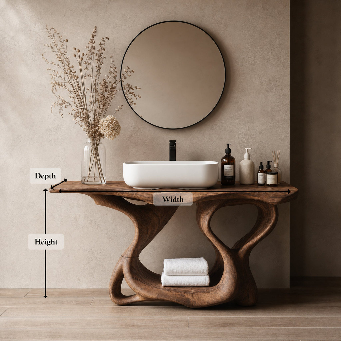 Rustic Solid Wood Vanity For Bathroom Furniture Decor - product view 8