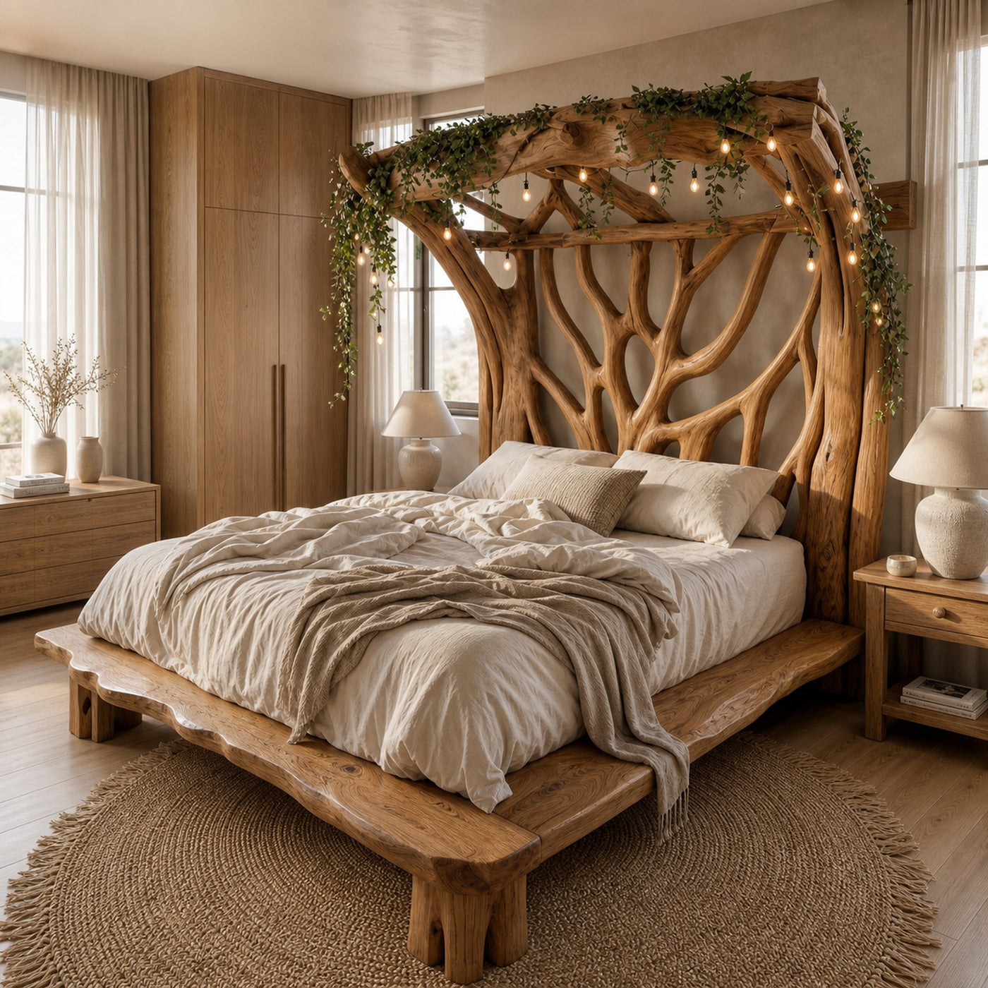 Rustic Tree Bed Modern Bedroom - product view 6