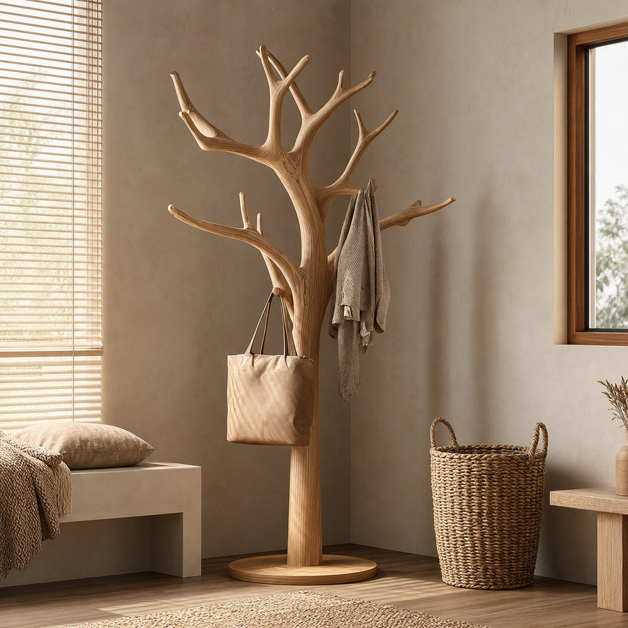 Rustic Tree Coat Stand Entryway Living Room Mudroom
