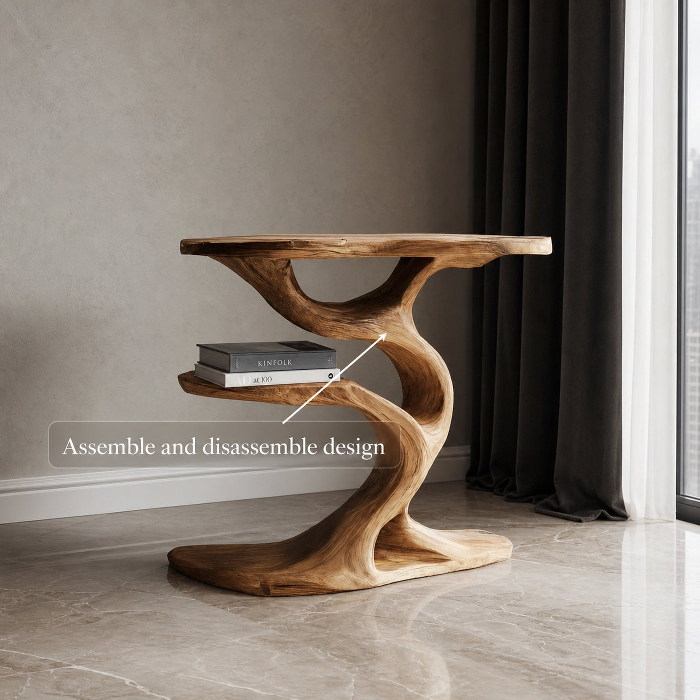 Rustic Tree End Table Living Room - product view 6