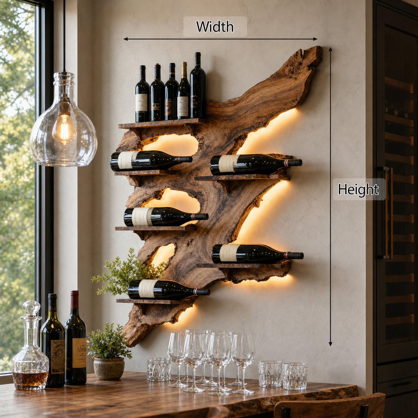 Rustic Wine Rack For Furniture Home Bar Wall Design - product view 6