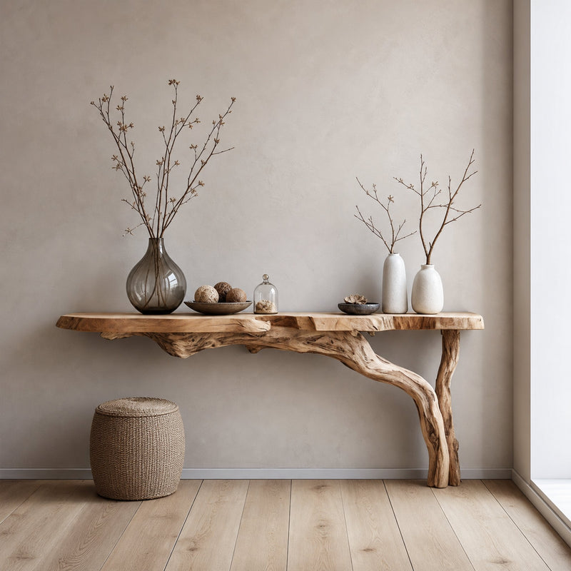Riverline Dune Live Edge Console Table with Branch Legs