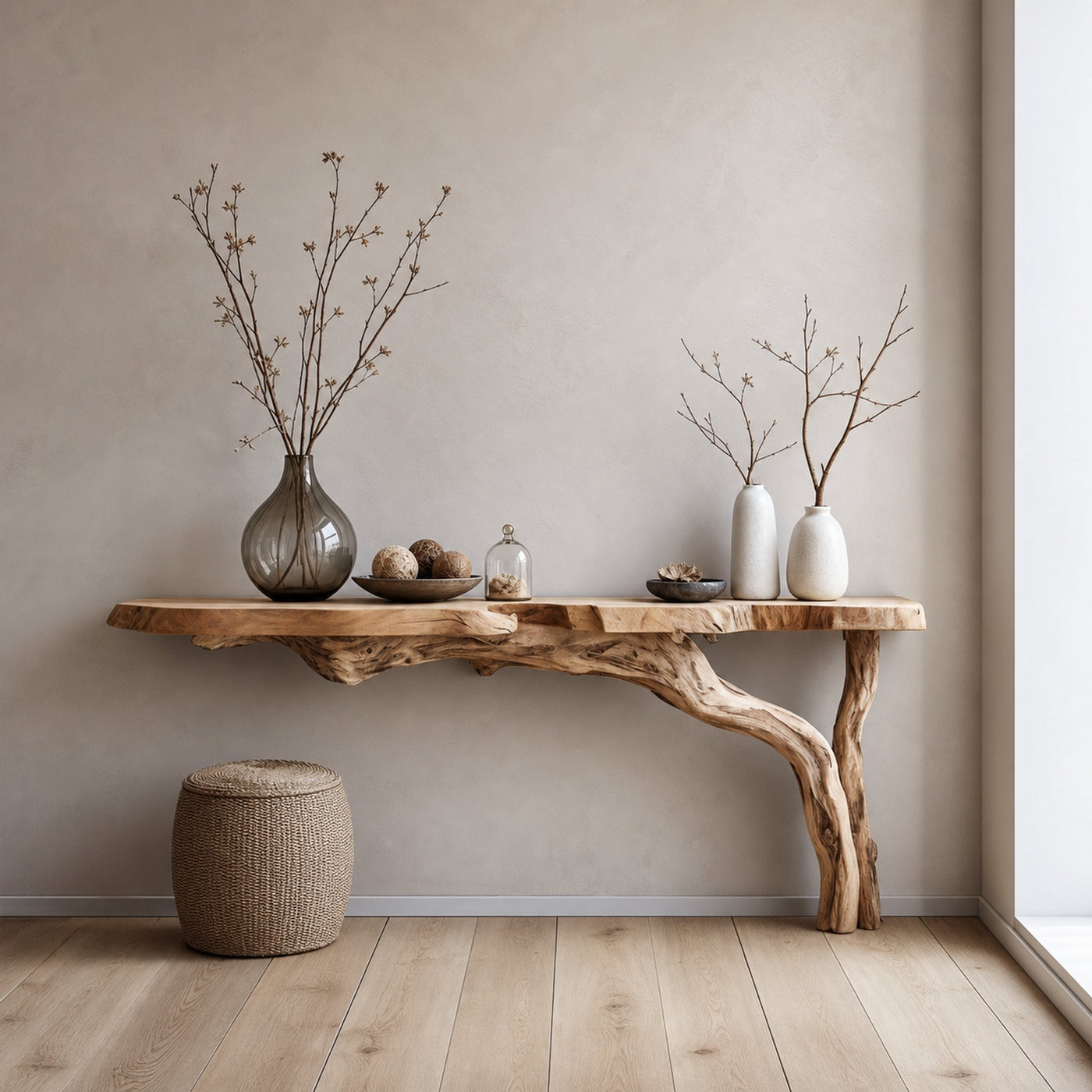 Rustic Wood Floating Side Table For Modern Spaces