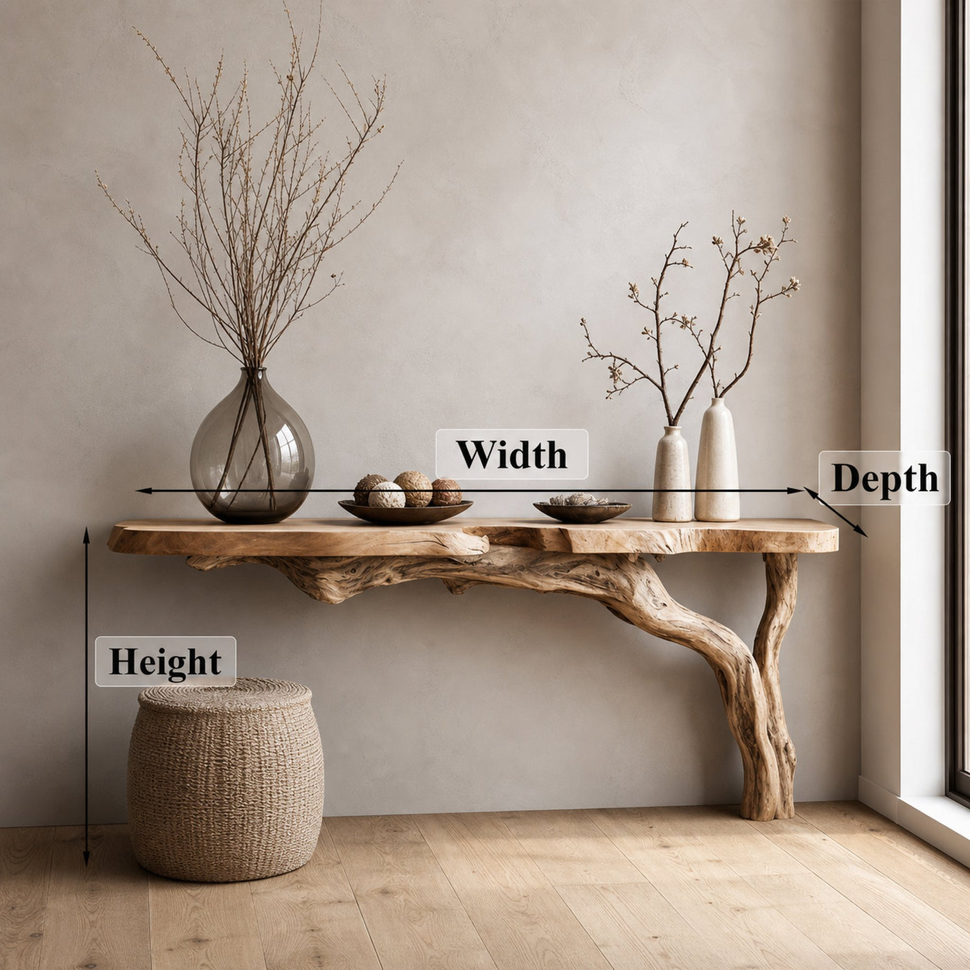 Rustic Wood Floating Side Table For Modern Spaces - product view 6