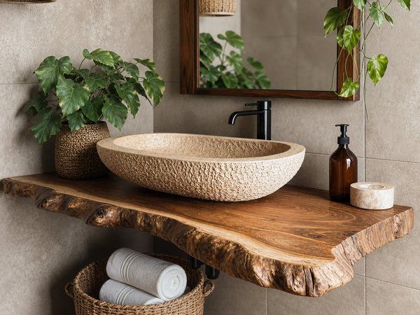 Rustic Wooden Floating Vanity For Cozy Bathroom Style