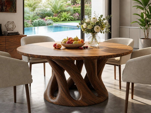 Sculptural Round Dining Table For Contemporary Interior