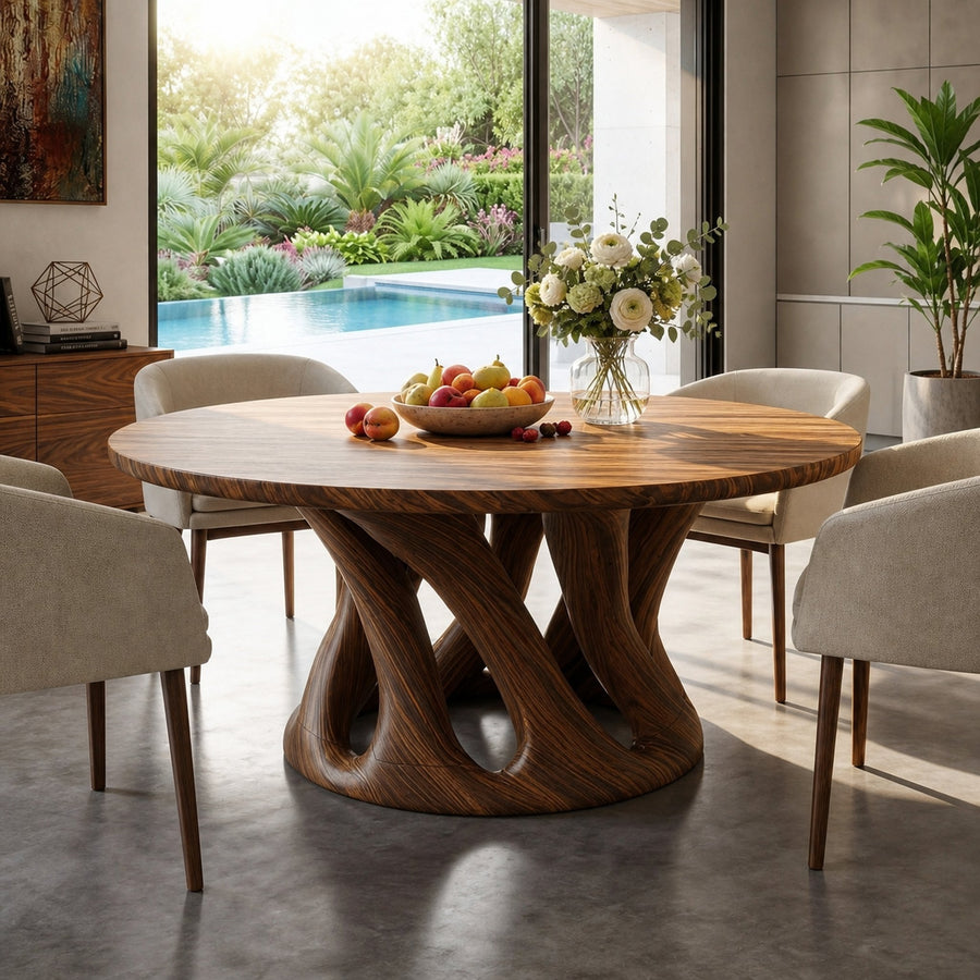Sculptural Round Dining Table For Contemporary Interior