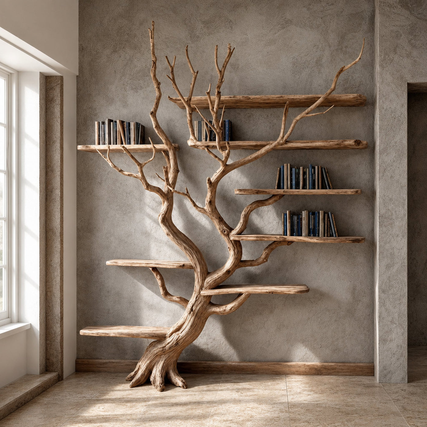 Tree Bookshelf Driftwood Branch Floating Bookshelf
