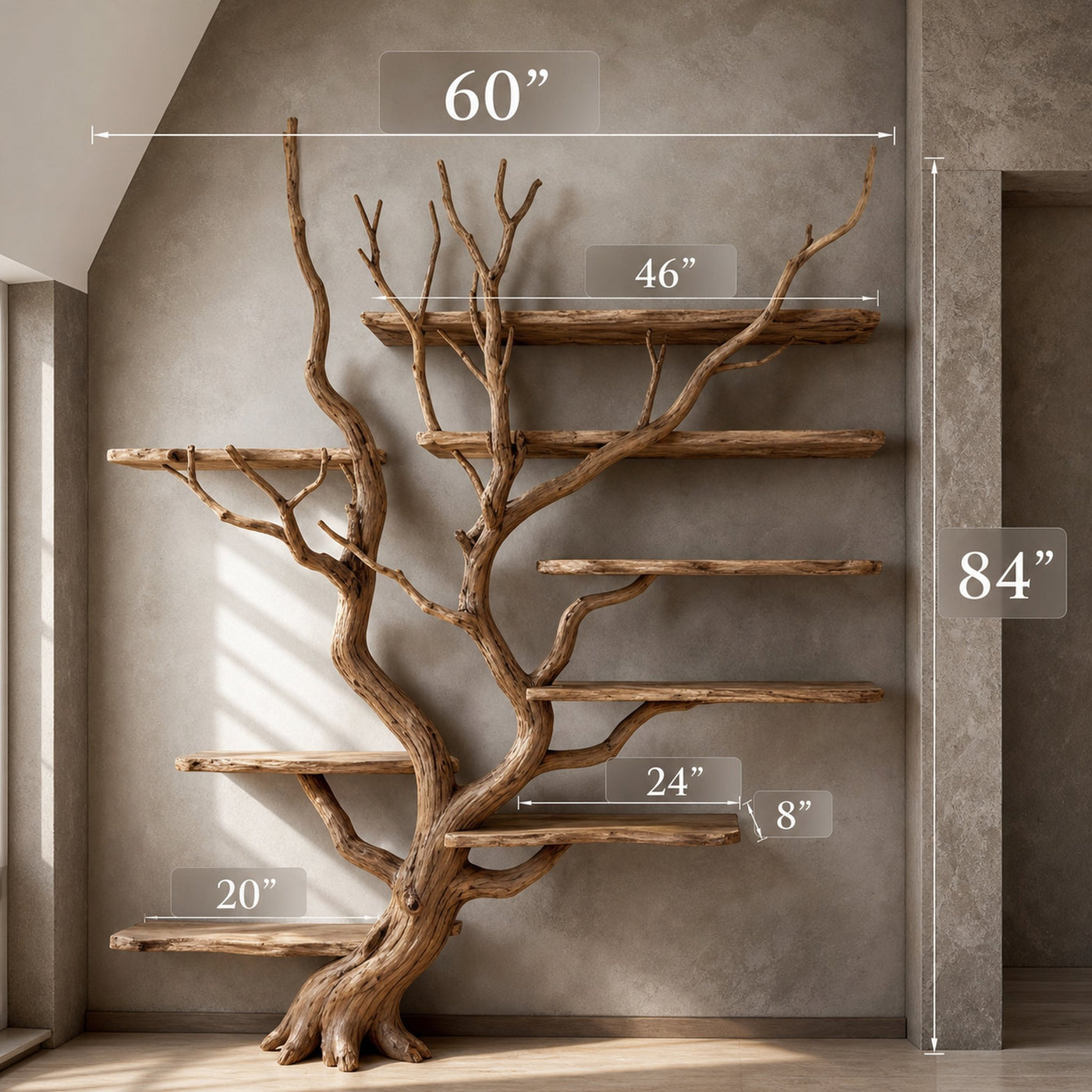 Tree Bookshelf Driftwood Branch Floating Bookshelf - product view 6