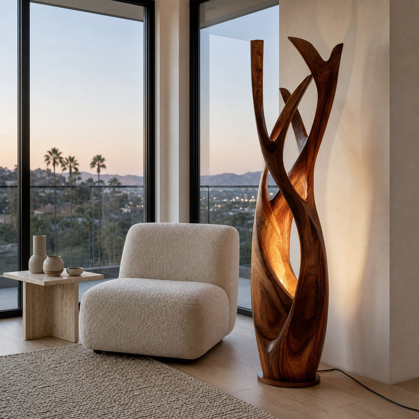 Wooden Floor Lamp For Contemporary Apartment