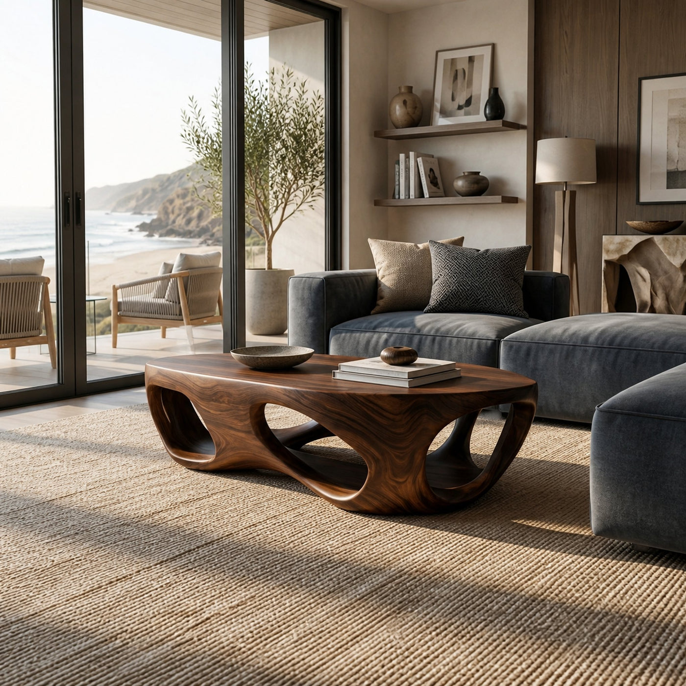 Artistic Coffee Table Carved Hollow Design For Lounge Space - product view 7