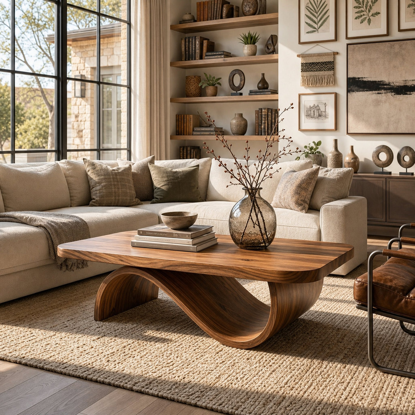 Artistic Coffee Table Curved Base Design For Living Decor - product view 6