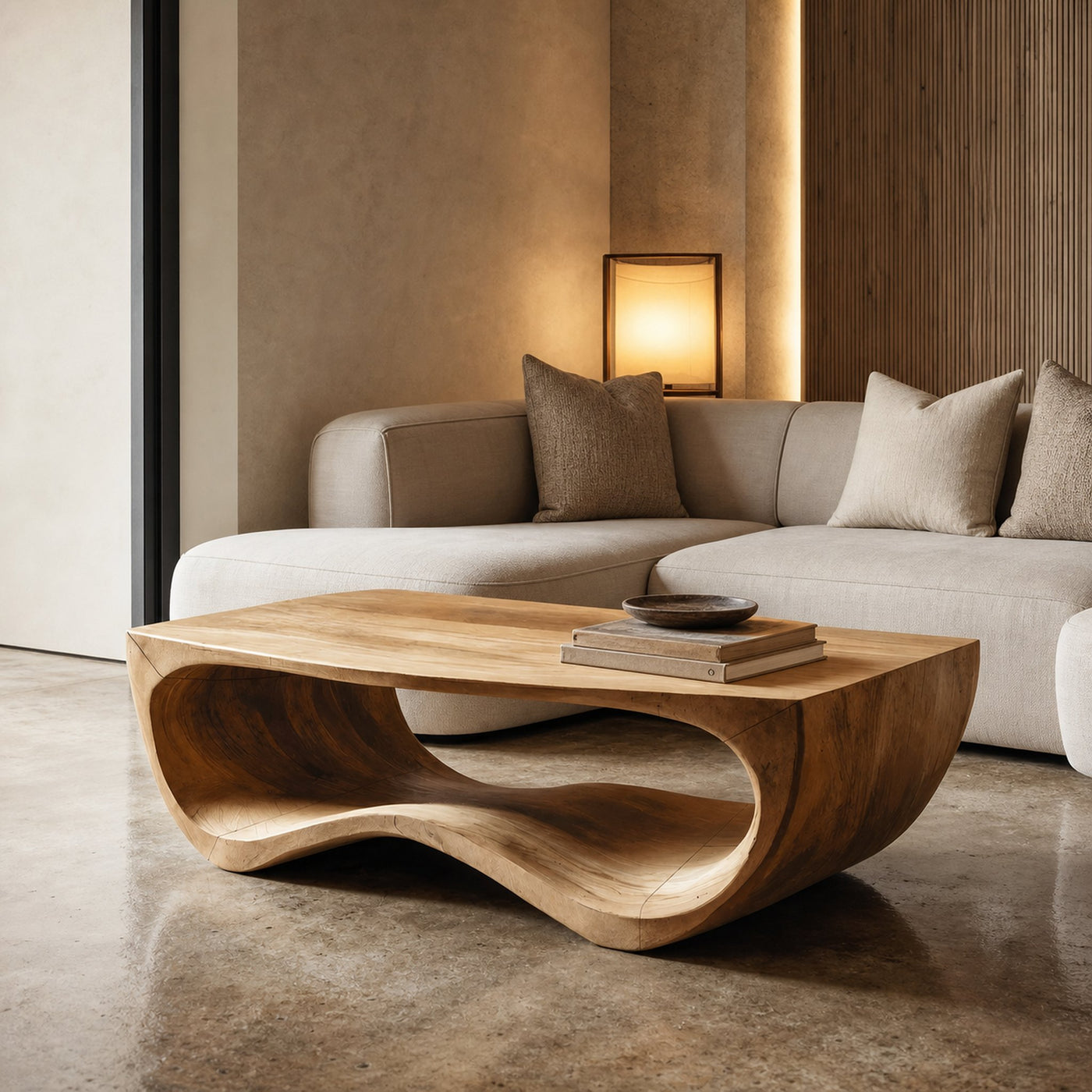 Artistic Sculptural Curved Coffee Table For Living Room