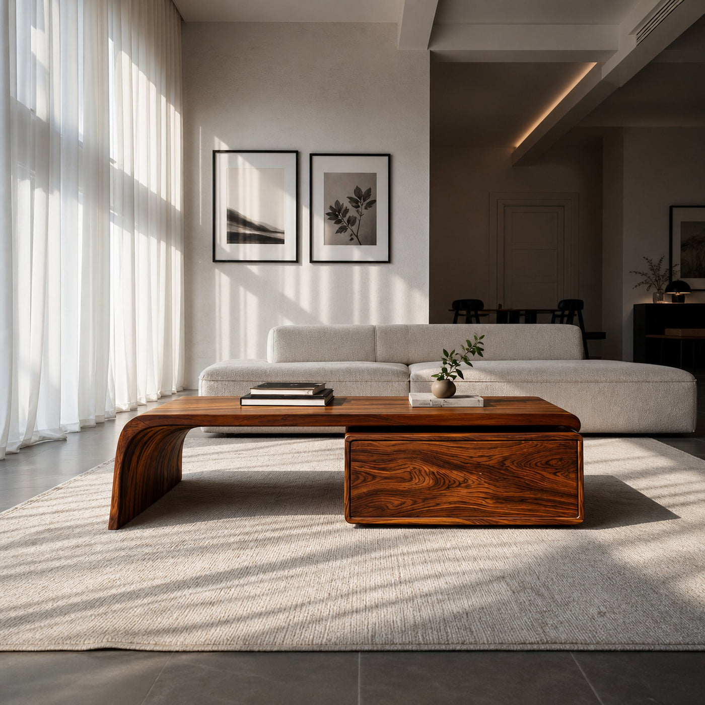 Artistic Wood Coffee Table With Drawers For Living Room - product view 6