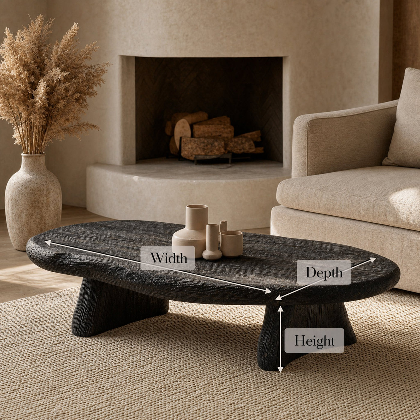 Black Modern Wood Coffee Table Home Decor - product view 6