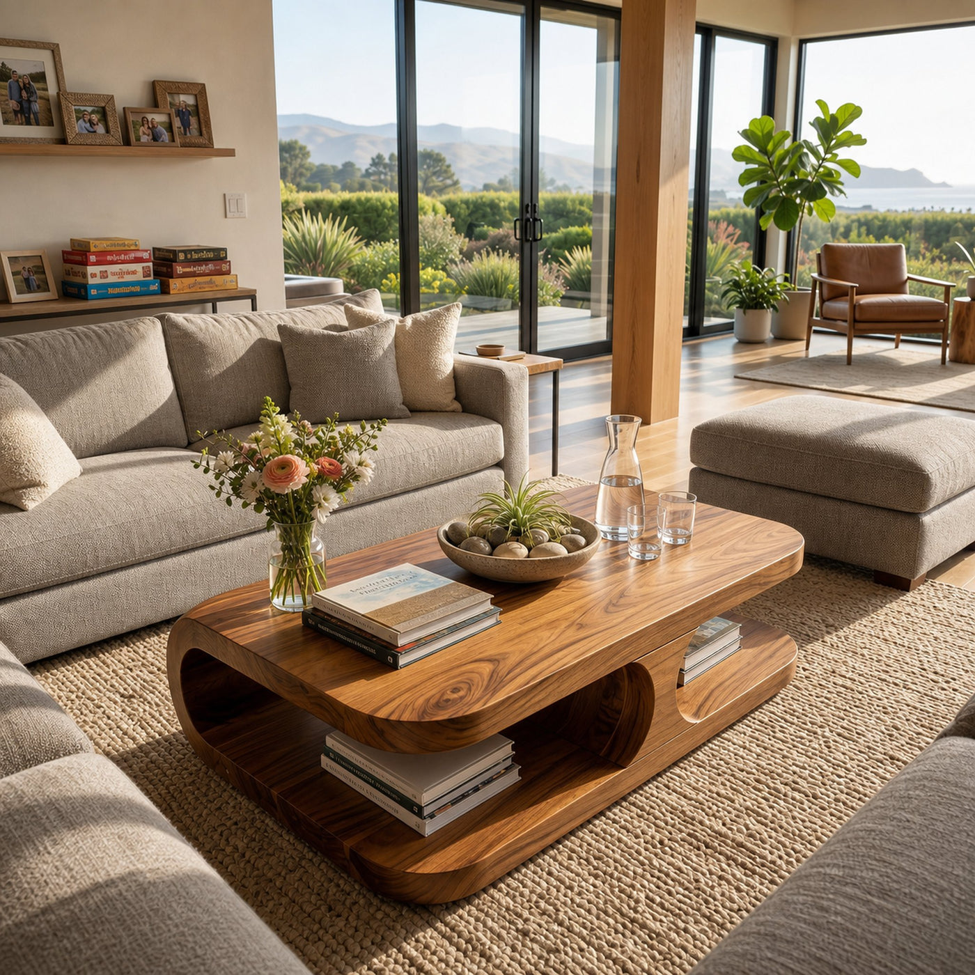Boho Coffee Table For Coastal Interior - product view 3