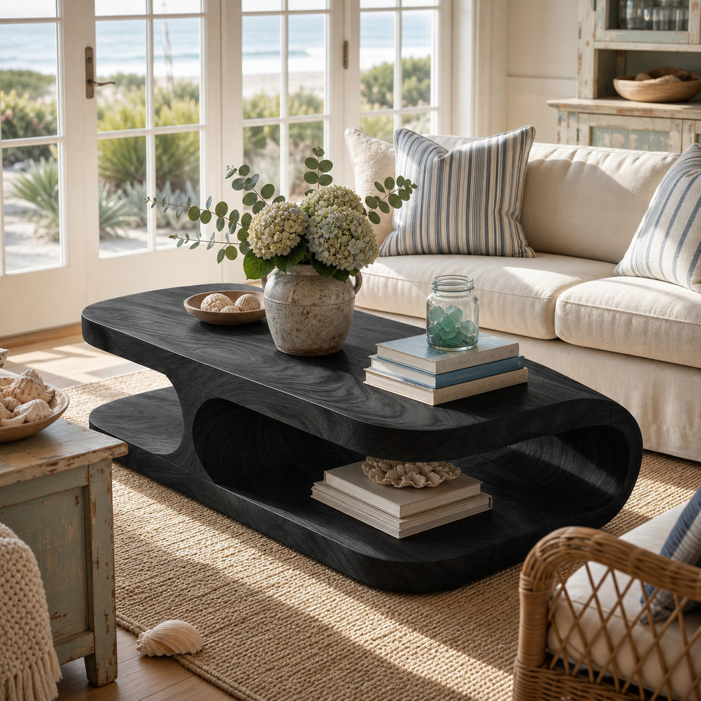 Boho Coffee Table For Coastal Interior - product view 4