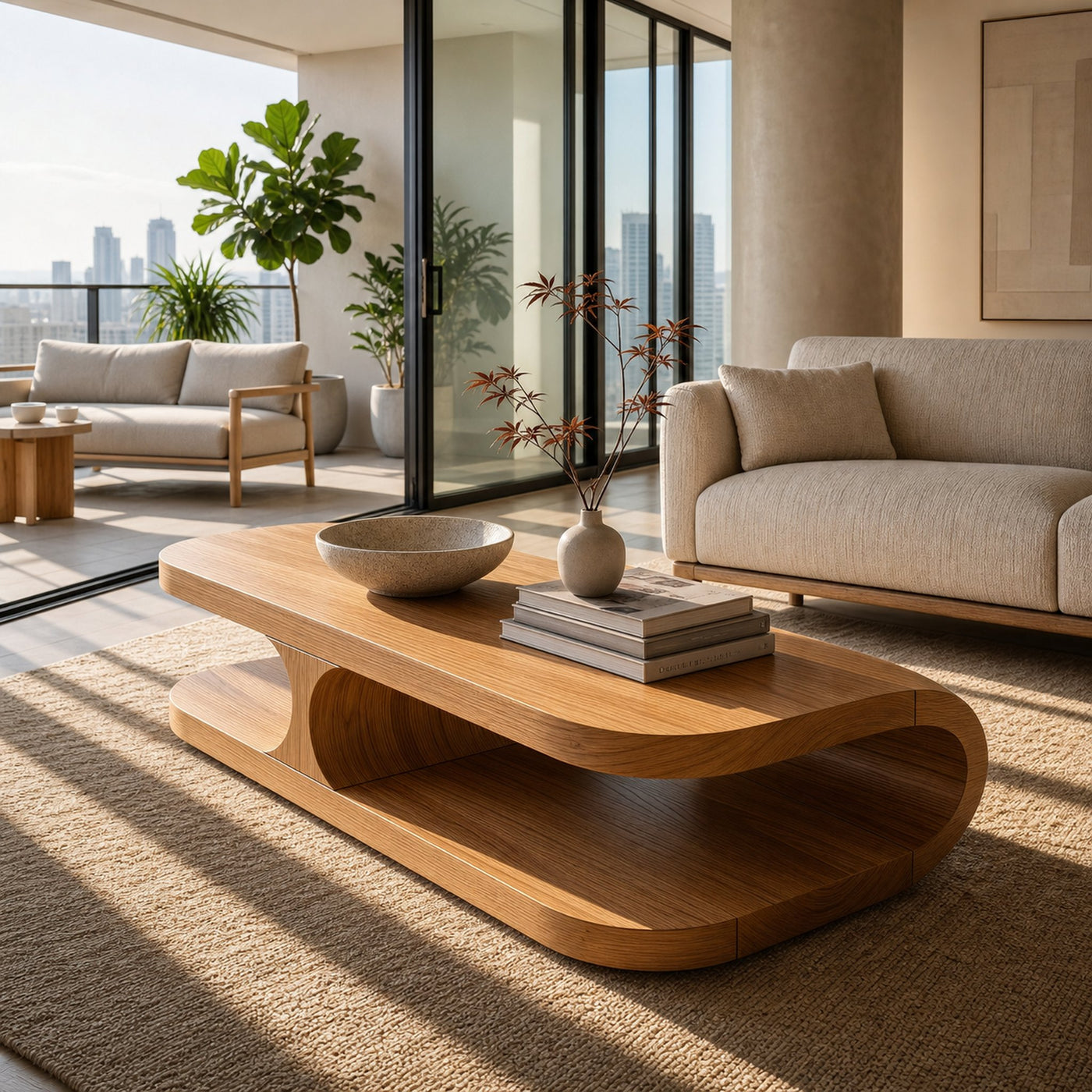 Boho Coffee Table For Coastal Interior - product view 5