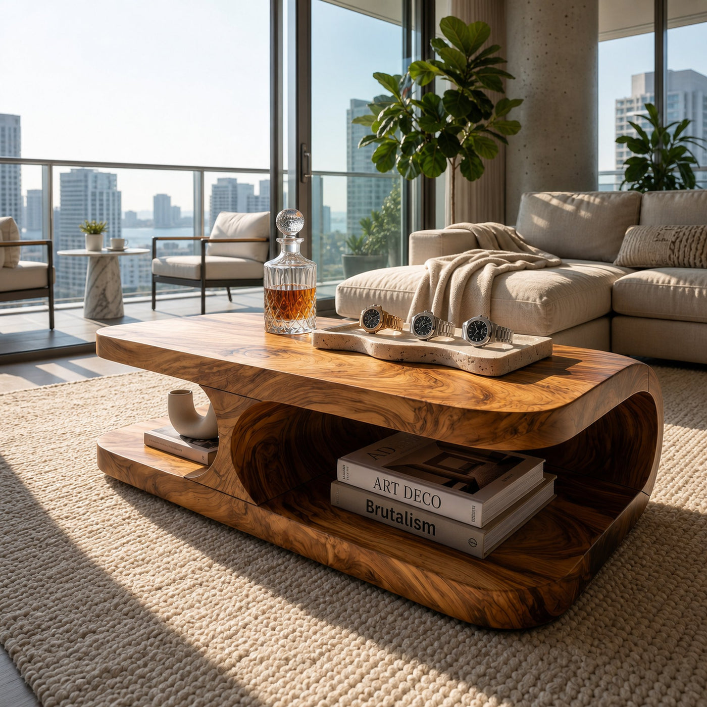 Boho Coffee Table For Coastal Interior - product view 6